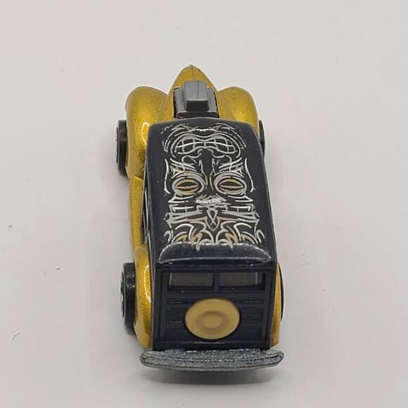 LOOSE 2005 HOT WHEELS 1:64 PIN HEDZ GOLD BLACK '40s WOODIE from multipack - Picture 4 of 5